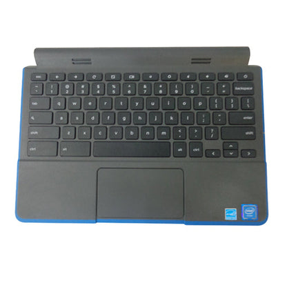 New Dell Chromebook 11 (3120) Palmrest Touchpad & Keyboard w/ Blue Trim