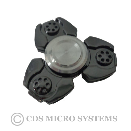 New Gray Silver Gyroscope Fidget Hand Spinner Titanium Finger Stress Toy w/ Case