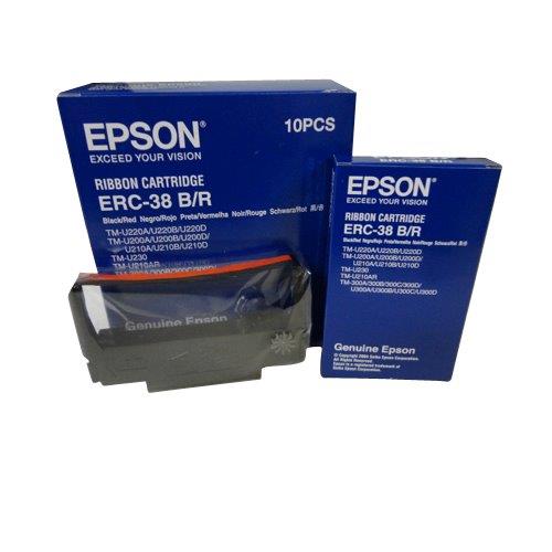 New Genuine Epson ERC-38 B/R Black/Red Printer Ribbon Cartridges 10PC C43S015376