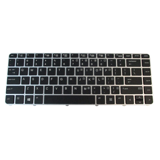New Backlit Keyboard w/ Silver Frame for HP EliteBook 745 840 G3 G4 - No Pointer