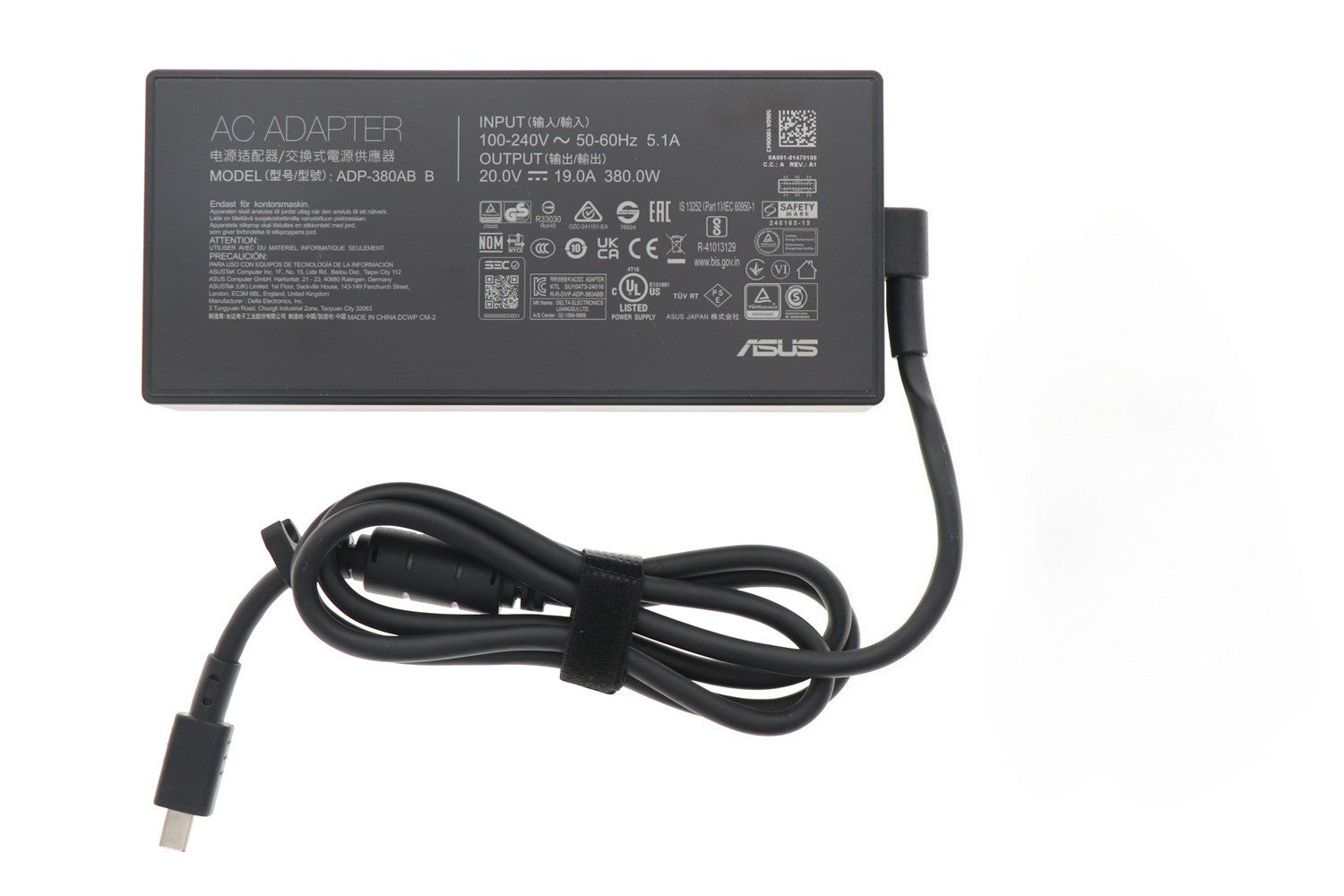 Front view of New Original ROG Strix SCAR 18 (2025) G635 380W Laptop Charger