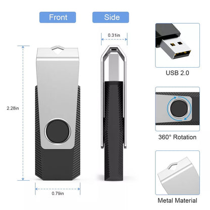 New 128GB USB Flash Drives USB 2.0 Black and Silver - LIQUIDATION SALE