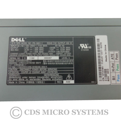 New Dell PowerEdge 1800 1800R Server Power Supply 650W TJ785 C4797 PS-5651-1